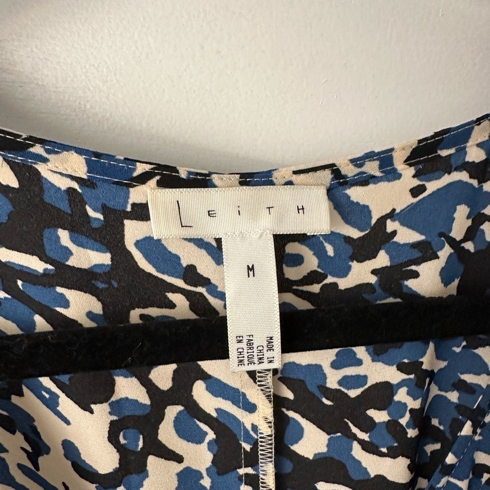 LEITH blue-black maxi length wrap sleeveless dress. MED - Picture 4 of 9